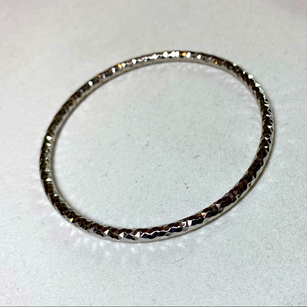 Florence Silver Hammered Bangle - image 1